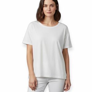 PILCRO for ANTHROPOLOGIE Women’s White Short Sleeve Cotton Tee Size Small